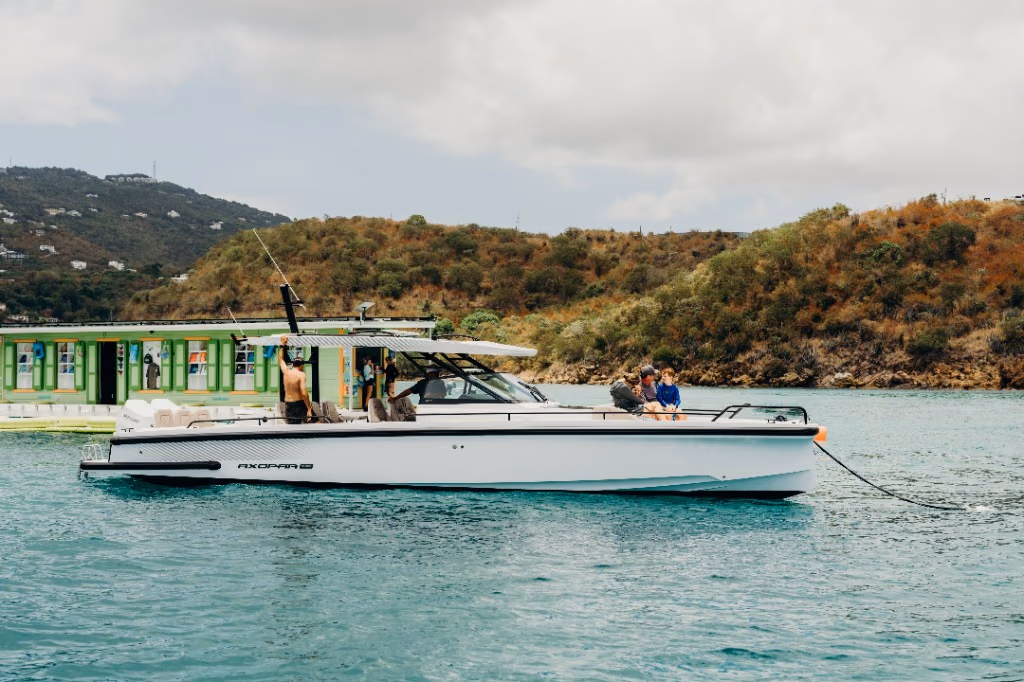 Her Deal, a 37' Axopar, anchored at Lime Out in St. Thomas